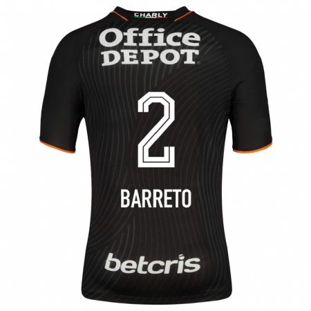 Kandiny Hombre Camiseta Sergio Barreto #2 Negro 2ª Equipación 2023/24 La Camisa Chile