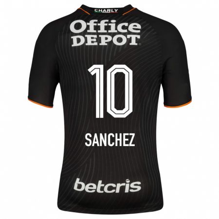 Kandiny Hombre Camiseta Érick Sánchez #10 Negro 2ª Equipación 2023/24 La Camisa Chile