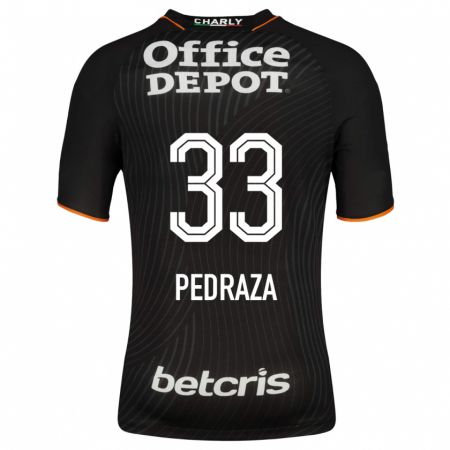 Kandiny Hombre Camiseta Pedro Pedraza #33 Negro 2ª Equipación 2023/24 La Camisa Chile