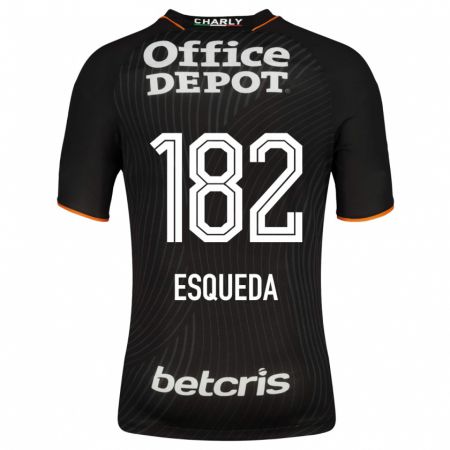 Kandiny Hombre Camiseta Diego Esqueda #182 Negro 2ª Equipación 2023/24 La Camisa Chile
