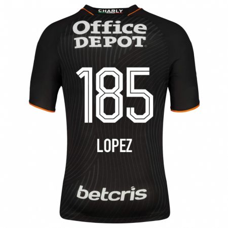 Kandiny Hombre Camiseta René López #185 Negro 2ª Equipación 2023/24 La Camisa Chile