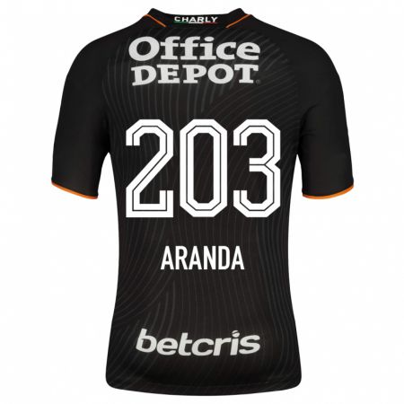 Kandiny Hombre Camiseta Juan Aranda #203 Negro 2ª Equipación 2023/24 La Camisa Chile