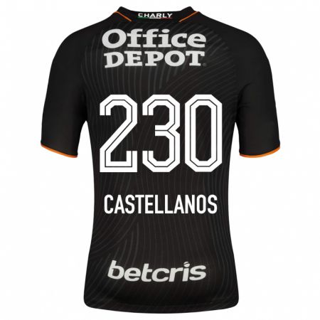 Kandiny Hombre Camiseta Edson Castellanos #230 Negro 2ª Equipación 2023/24 La Camisa Chile