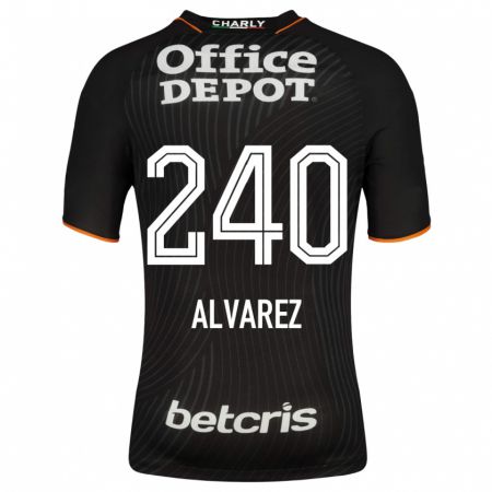 Kandiny Hombre Camiseta Gael Álvarez #240 Negro 2ª Equipación 2023/24 La Camisa Chile