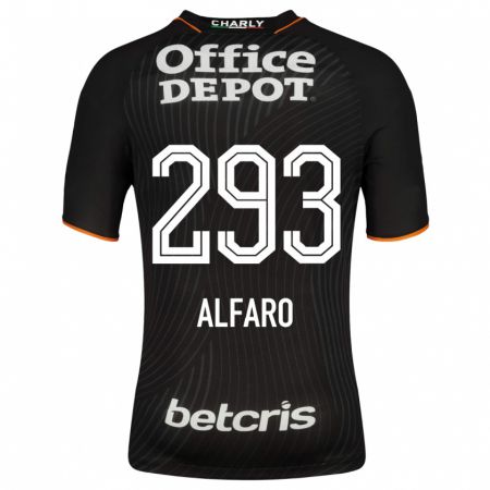 Kandiny Hombre Camiseta Cristóbal Alfaro #293 Negro 2ª Equipación 2023/24 La Camisa Chile