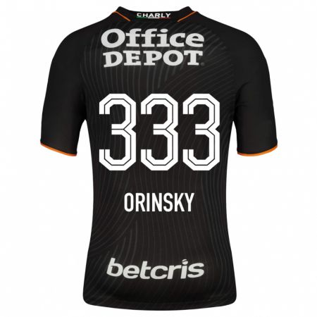 Kandiny Hombre Camiseta Edson Orinsky #333 Negro 2ª Equipación 2023/24 La Camisa Chile