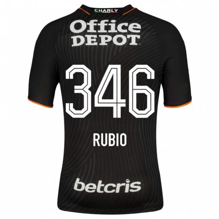 Kandiny Hombre Camiseta Mateo Rubio #346 Negro 2ª Equipación 2023/24 La Camisa Chile