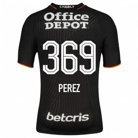 Kandiny Hombre Camiseta Santiago Pérez #369 Negro 2ª Equipación 2023/24 La Camisa Chile