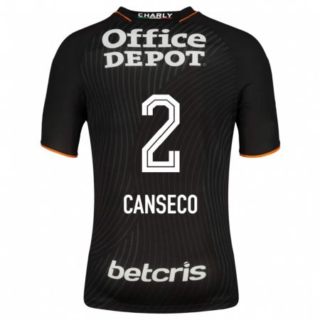 Kandiny Hombre Camiseta Fernanda Canseco #2 Negro 2ª Equipación 2023/24 La Camisa Chile