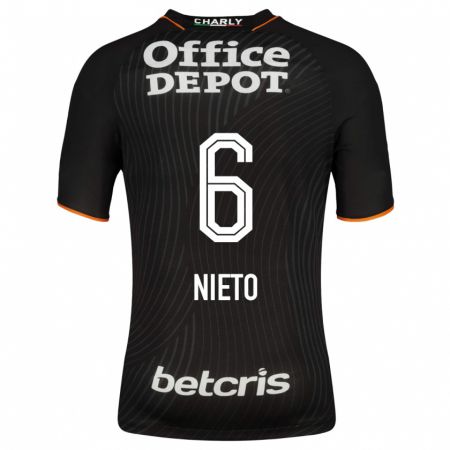 Kandiny Hombre Camiseta Karla Nieto #6 Negro 2ª Equipación 2023/24 La Camisa Chile