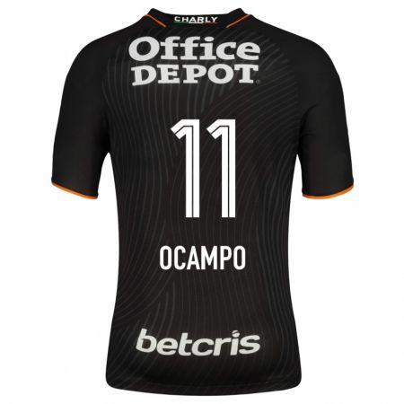 Kandiny Hombre Camiseta Mónica Ocampo #11 Negro 2ª Equipación 2023/24 La Camisa Chile