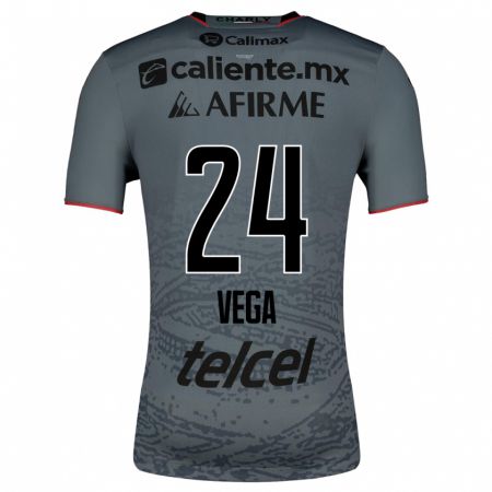 Kandiny Hombre Camiseta Jesús Vega #24 Gris 2ª Equipación 2023/24 La Camisa Chile