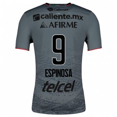 Kandiny Hombre Camiseta Daniela Espinosa #9 Gris 2ª Equipación 2023/24 La Camisa Chile