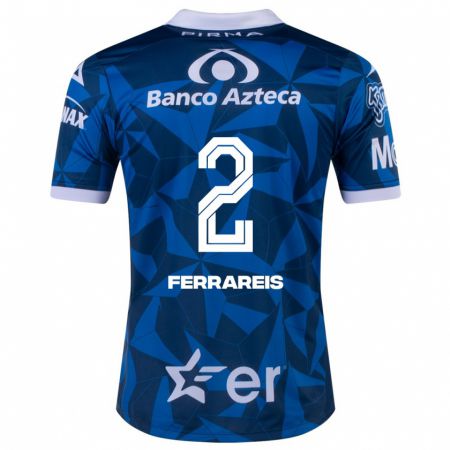 Kandiny Hombre Camiseta Gustavo Ferrareis #2 Azul 2ª Equipación 2023/24 La Camisa Chile