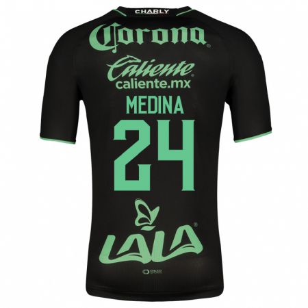 Kandiny Hombre Camiseta Diego Medina #24 Negro 2ª Equipación 2023/24 La Camisa Chile