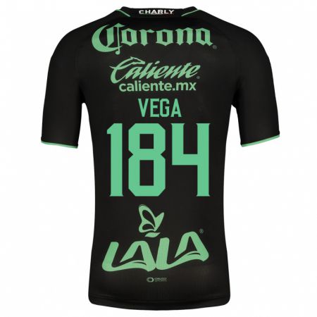 Kandiny Hombre Camiseta Luis Vega #184 Negro 2ª Equipación 2023/24 La Camisa Chile