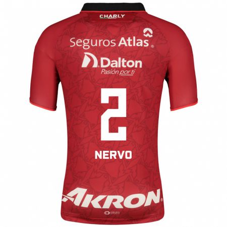 Kandiny Hombre Camiseta Hugo Nervo #2 Rojo 2ª Equipación 2023/24 La Camisa Chile