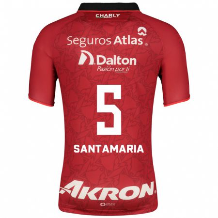 Kandiny Hombre Camiseta Anderson Santamaría #5 Rojo 2ª Equipación 2023/24 La Camisa Chile
