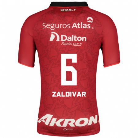 Kandiny Hombre Camiseta Édgar Zaldívar #6 Rojo 2ª Equipación 2023/24 La Camisa Chile
