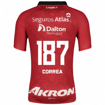 Kandiny Hombre Camiseta Leonardo Correa #187 Rojo 2ª Equipación 2023/24 La Camisa Chile