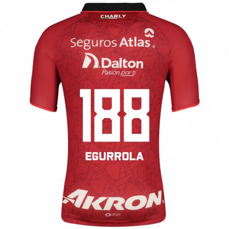 Kandiny Hombre Camiseta Luis Egurrola #188 Rojo 2ª Equipación 2023/24 La Camisa Chile