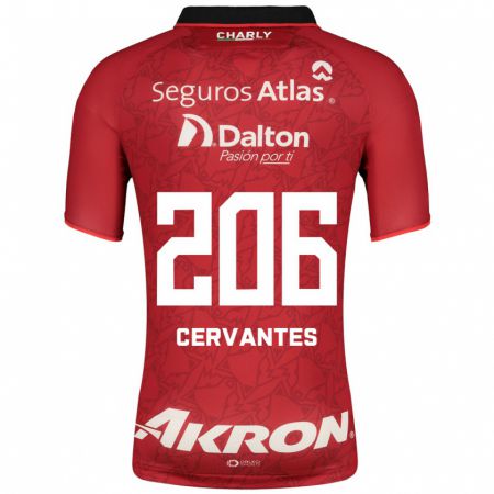 Kandiny Hombre Camiseta Daniel Cervantes #206 Rojo 2ª Equipación 2023/24 La Camisa Chile