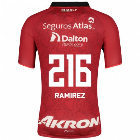Kandiny Hombre Camiseta Paulo Ramírez #216 Rojo 2ª Equipación 2023/24 La Camisa Chile