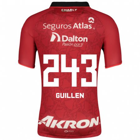 Kandiny Hombre Camiseta Jesús Guillén #243 Rojo 2ª Equipación 2023/24 La Camisa Chile
