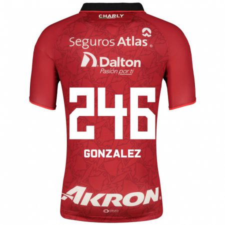 Kandiny Hombre Camiseta Juan González #246 Rojo 2ª Equipación 2023/24 La Camisa Chile
