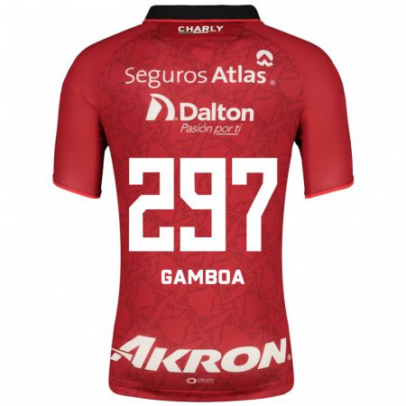 Kandiny Hombre Camiseta Luis Gamboa #297 Rojo 2ª Equipación 2023/24 La Camisa Chile