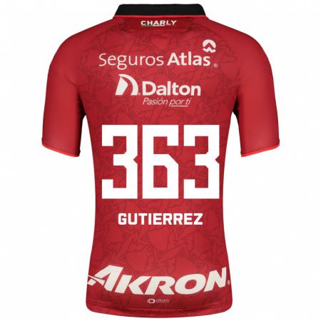 Kandiny Hombre Camiseta Orlando Gutiérrez #363 Rojo 2ª Equipación 2023/24 La Camisa Chile