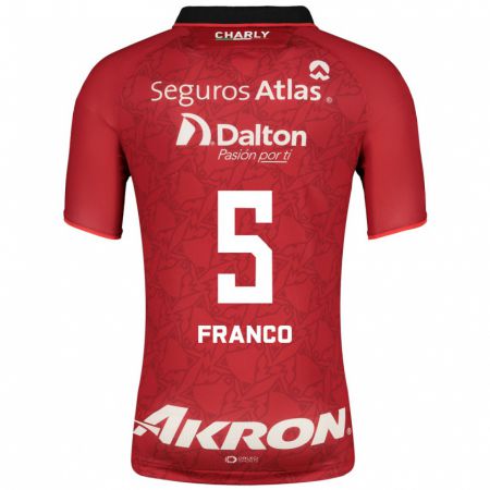 Kandiny Hombre Camiseta Alejandra Franco #5 Rojo 2ª Equipación 2023/24 La Camisa Chile