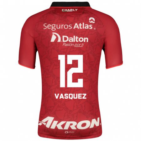 Kandiny Hombre Camiseta Leyla Vasquez #12 Rojo 2ª Equipación 2023/24 La Camisa Chile