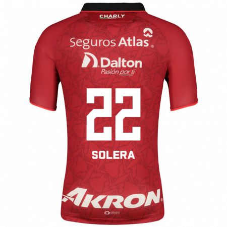 Kandiny Hombre Camiseta Daniela Solera #22 Rojo 2ª Equipación 2023/24 La Camisa Chile