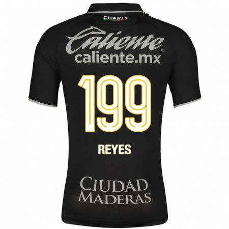 Kandiny Hombre Camiseta Jonathan Reyes #199 Negro 2ª Equipación 2023/24 La Camisa Chile