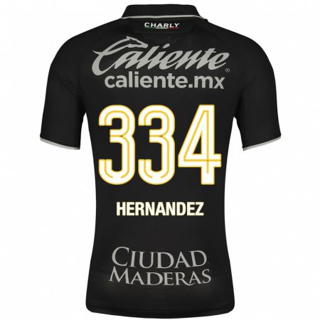 Kandiny Hombre Camiseta Alan Hernández #334 Negro 2ª Equipación 2023/24 La Camisa Chile