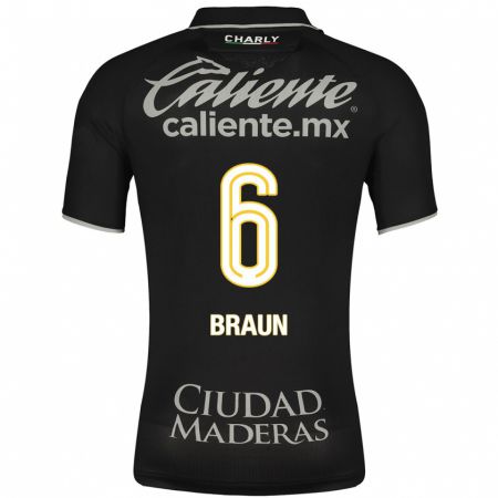 Kandiny Hombre Camiseta Sophia Braun #6 Negro 2ª Equipación 2023/24 La Camisa Chile