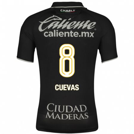 Kandiny Hombre Camiseta Lucero Cuevas #8 Negro 2ª Equipación 2023/24 La Camisa Chile