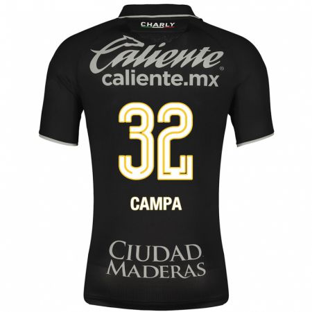 Kandiny Hombre Camiseta Ana Campa #32 Negro 2ª Equipación 2023/24 La Camisa Chile