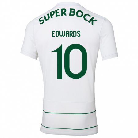 Kandiny Hombre Camiseta Marcus Edwards #10 Blanco 2ª Equipación 2023/24 La Camisa Chile