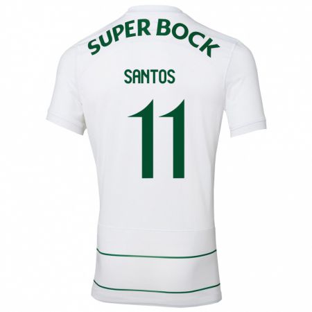 Kandiny Hombre Camiseta Nuno Santos #11 Blanco 2ª Equipación 2023/24 La Camisa Chile
