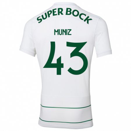 Kandiny Hombre Camiseta João Muniz #43 Blanco 2ª Equipación 2023/24 La Camisa Chile