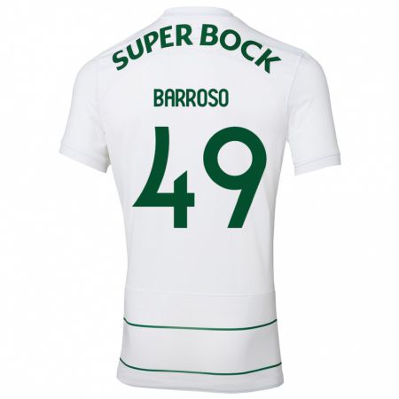 Kandiny Hombre Camiseta Leonardo Barroso #49 Blanco 2ª Equipación 2023/24 La Camisa Chile