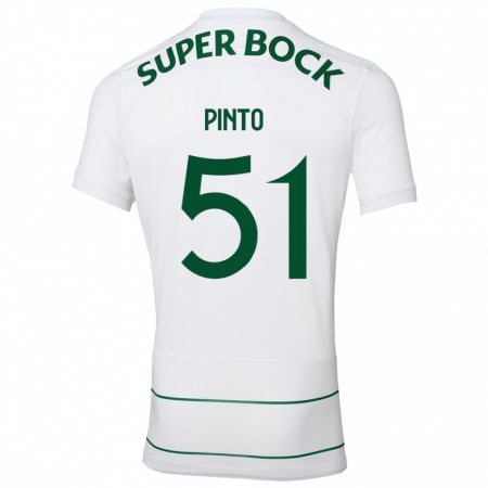 Kandiny Hombre Camiseta Diogo Pinto #51 Blanco 2ª Equipación 2023/24 La Camisa Chile