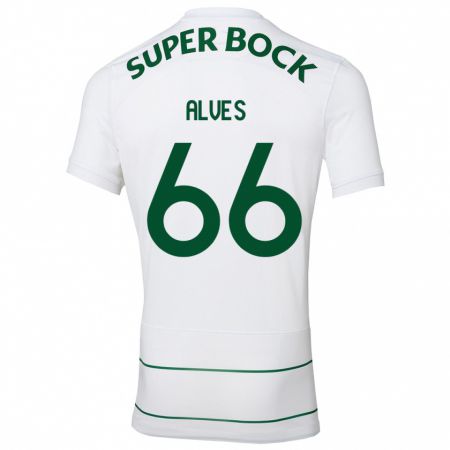 Kandiny Hombre Camiseta Miguel Alves #66 Blanco 2ª Equipación 2023/24 La Camisa Chile
