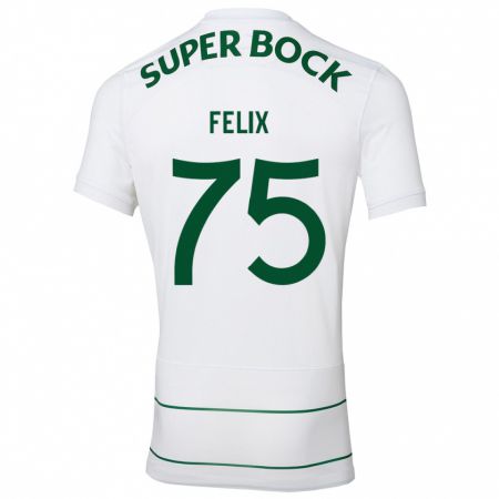 Kandiny Hombre Camiseta Vando Félix #75 Blanco 2ª Equipación 2023/24 La Camisa Chile