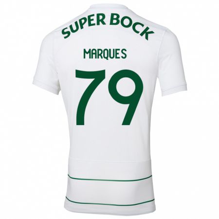 Kandiny Hombre Camiseta Rodrigo Marquês #79 Blanco 2ª Equipación 2023/24 La Camisa Chile