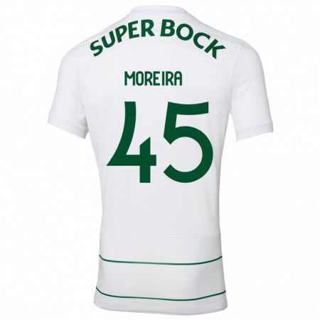 Kandiny Hombre Camiseta David Moreira #45 Blanco 2ª Equipación 2023/24 La Camisa Chile
