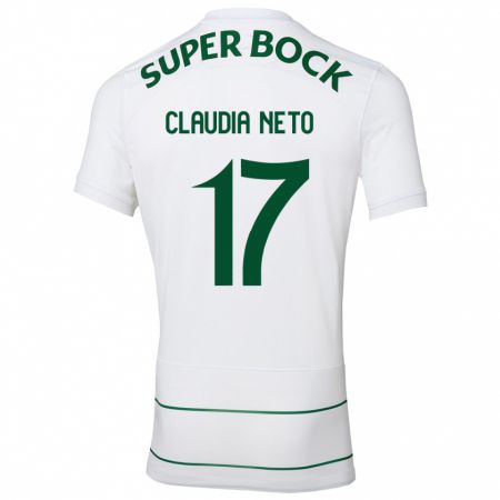 Kandiny Hombre Camiseta Cláudia Teresa Pires Neto #17 Blanco 2ª Equipación 2023/24 La Camisa Chile