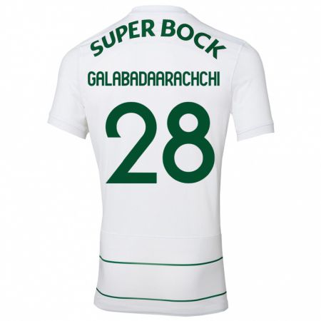 Kandiny Hombre Camiseta Jacinta Galabadaarachchi #28 Blanco 2ª Equipación 2023/24 La Camisa Chile